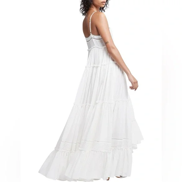 NWT AJE White Maxi summer Dress with gold buttons size 4 - Picture 2 of 7